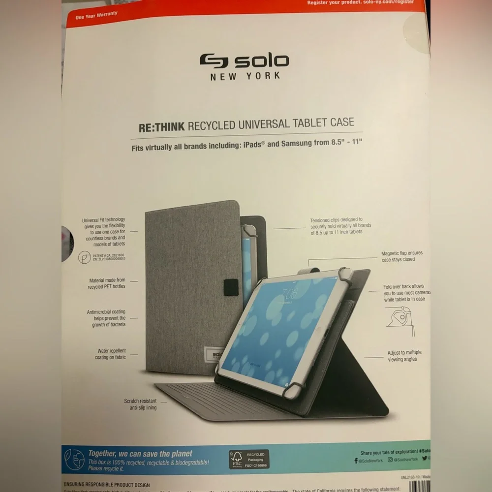 🆕🩶Solo Gray Universal Tablet Cover🩶